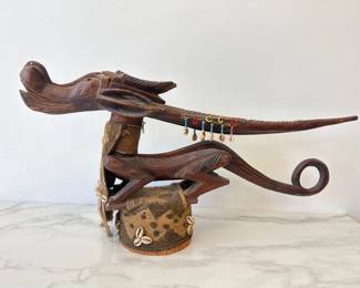 Lot 8790 Vintage Carved Wood African Ceremonial Chi Wara Headdress