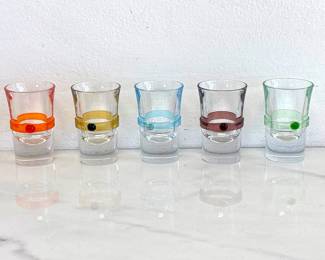 Lot 9048 5 Salviati Art Glass Shot Glasses