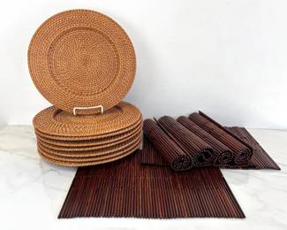 Lot 9063 6 Rattan Placemats 8 Woven Chargers