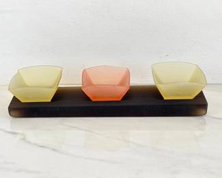 Lot 9058 Signed Art Glass Serving Set