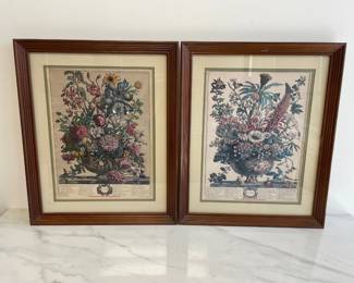 Lot 8792 Robert Furber 12 Months of Flowers June December Art Prints