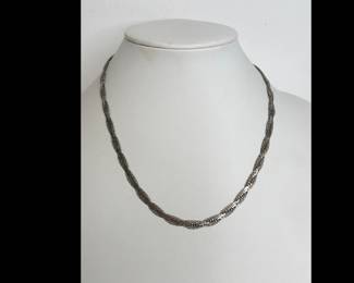 Lot 8855 Sterling Silver Flat Braid Necklace Chain Jewelry