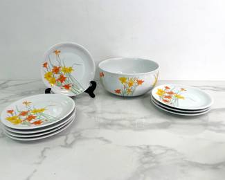 Lot 8703 Block Spal The Artists Garden Lilies Today Plates Bowl