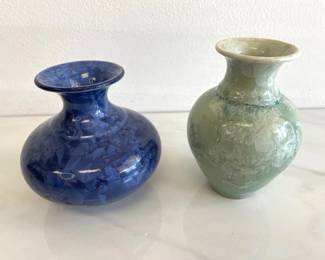 Lot 8829 Phil Morgan Signed Crystalline Pottery Vases