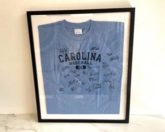 Lot 9003 Framed UNC Carolina Tarheels Baseball 2004 Signed TShirt
