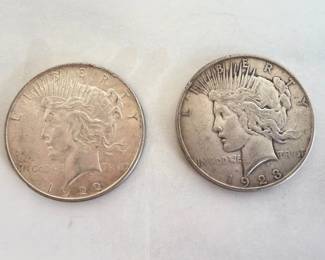 Lot 9020 U.S. Coins 1922 1923 Peace Silver Dollars