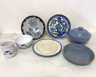 Lot 9124 Antique Vintage Stoneware Bowl Pie Plate Ceramic Plates Dishes