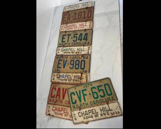 Lot 8798 Vintage Chapel Hill NC License Plate Yard Art