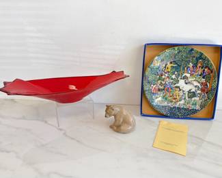 Lot 8941 Limoges Hunt of the Unicorn Plate Lladro Porcelain Bear Gumps Italian Bowl