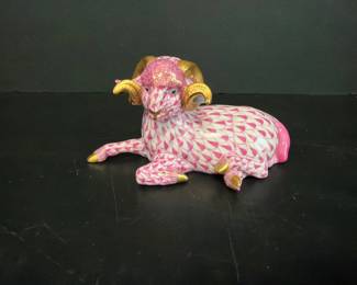 Lot 8943 Herend Hungary Handpainted Porcelain Ram Figurine
