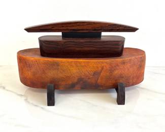 Lot 8737 Ceramic Wood Art Sculpture Signed Grant