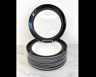 Lot 9064 12 Mikasa Circle Chic Black Service Plates Chargers