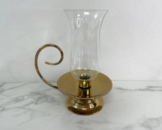 Lot 9088 Baldwin Brass Large Hurricane Candle Holder