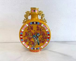 Lot 8863 Blossoming Lovebirds Small Cloisonne Jingtailan Vase