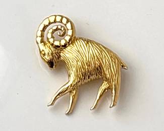 Lot 8964 Vintage DOrlan Aries Ram Pin Brooch