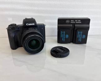 Lot 8623 Canon EOS M50 Mark II Digital Camera w Chargeable Batteries
