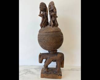 Lot 8791 Hand Carved Wooden African Ritual Bowl
