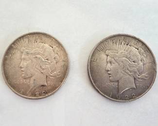 Lot 9021 U.S. Coins 1922 Peace Silver Dollars