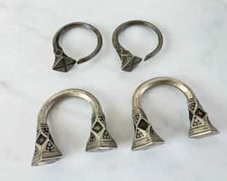 Lot 8784 Vintage Tuareg African Bracelets Earrings
