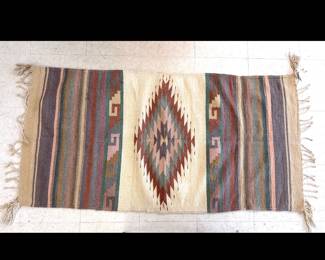 Lot 8774 Vintage Southwestern Woven Wool Flatweave Rug