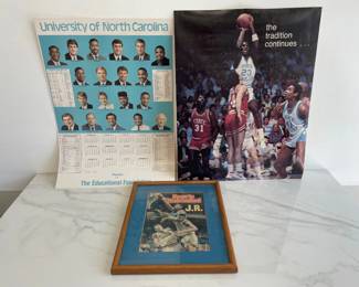 Lot 8825 1980s UNC Chapel Hill Tarheel Basketball PostersMedia Michael Jordan JR Reid
