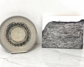 Lot 9127 Studio Pottery Plate Signed Robert L. Morgan Abstract Painting Morning Walk Signed Steinberg