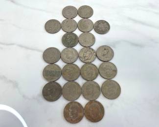 Lot 8930 Qty 22 Vintage 1970s Eisenhower US Dollar Coins Currency
