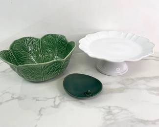 Lot 9092 Pottery Barn Cake Plate Bordello Pinheiro Ceramic Bowl Small Frog Dish