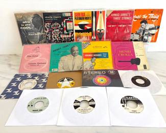 Lot 8875 Collectible 45 RPM Vinyl Records Jazz Sun Ra Ahmad Jamal Marilyn Monroe Pictorial Sleeves Promos