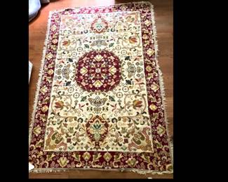 Lot 8975 Vintage 1970s Portuguese Wool Area Rug roughly 5.5ft x 8ft
