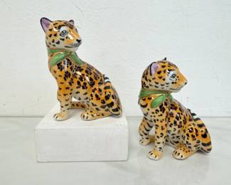Lot 8949 Lynn Chase Designs Jaguar Jungle Cat Salt Pepper Shakers
