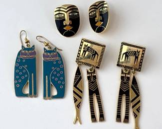 Lot 8969 Laurel Burch Earrings Cats Faces