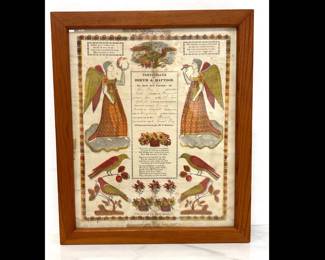 Lot 9122 Antique 19th Century Birth Baptism Certificate Ephemera