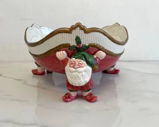 Lot 8934 1989 Fitz Floyd Christmas Elves Centerpiece Bowl