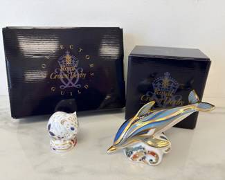 Lot 8955 Royal Crown Derby Bone China Dolphin Paperweight Chipmunk