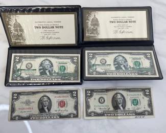 Lot 8929 Series 1953 1976 2003A Two Dollar Bills US Currency