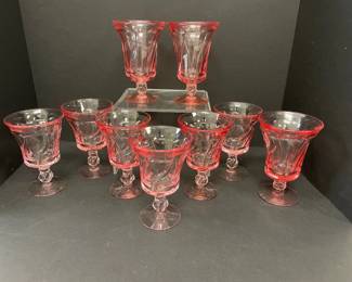Lot 9074 Vintage Fostoria Jamestown Pink Glass Goblets