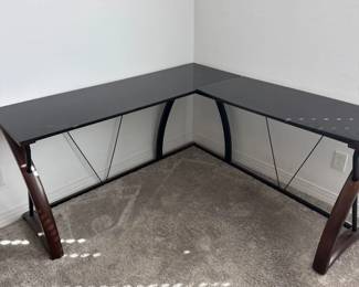 Glass Top Corner Desk