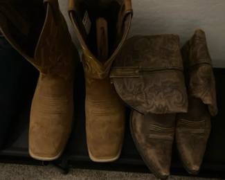 Two Pair Mens Leather Cowboy Boots Durango And More