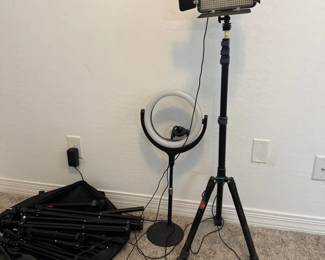 A Couple Lights And Several Tripods