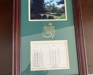 Framed Augusta National Authentic Score Card