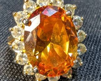 Sterling Silver Gold-Tone Lab Created Topaz With White Sapphires