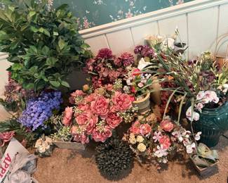 Collection of Assorted Artificial Floral Arrangements