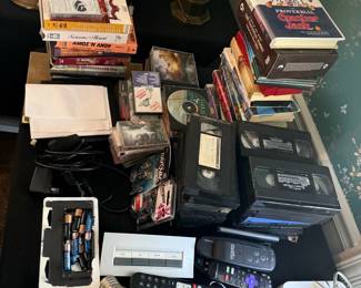 Assorted Vintage Media and Electronic Accessories Lot