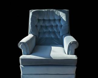 Vintage 1989 Tufted Swivel Rocking Armchair