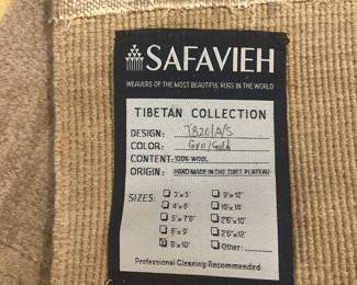 Safavieh Tibetan collection hundred percent wool made in Tibet plateau 8‘ x 10‘