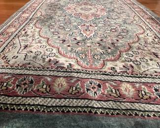 Hand knotted Tabriz style Persian runner silk rug 10.5‘ x 30“