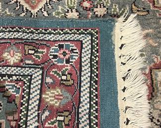 Hand knotted Tabriz style Persian runner silk rug 10.5‘ x 30“