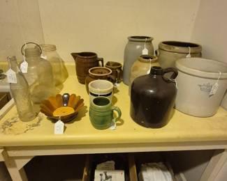 Jugs, mugs, and glass