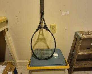 Prince Tennis racket and Coleman cooler